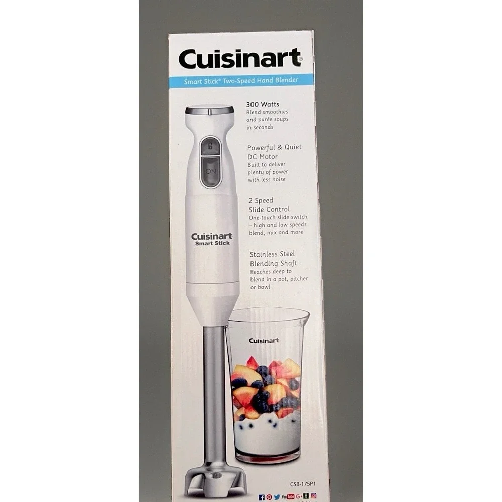 Cuisinart CSB-175 Smart Stick Hand Blender 300W 2-Speed Stainless Steel.